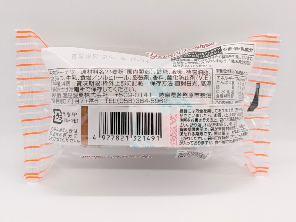ヤングドーナツの裏面