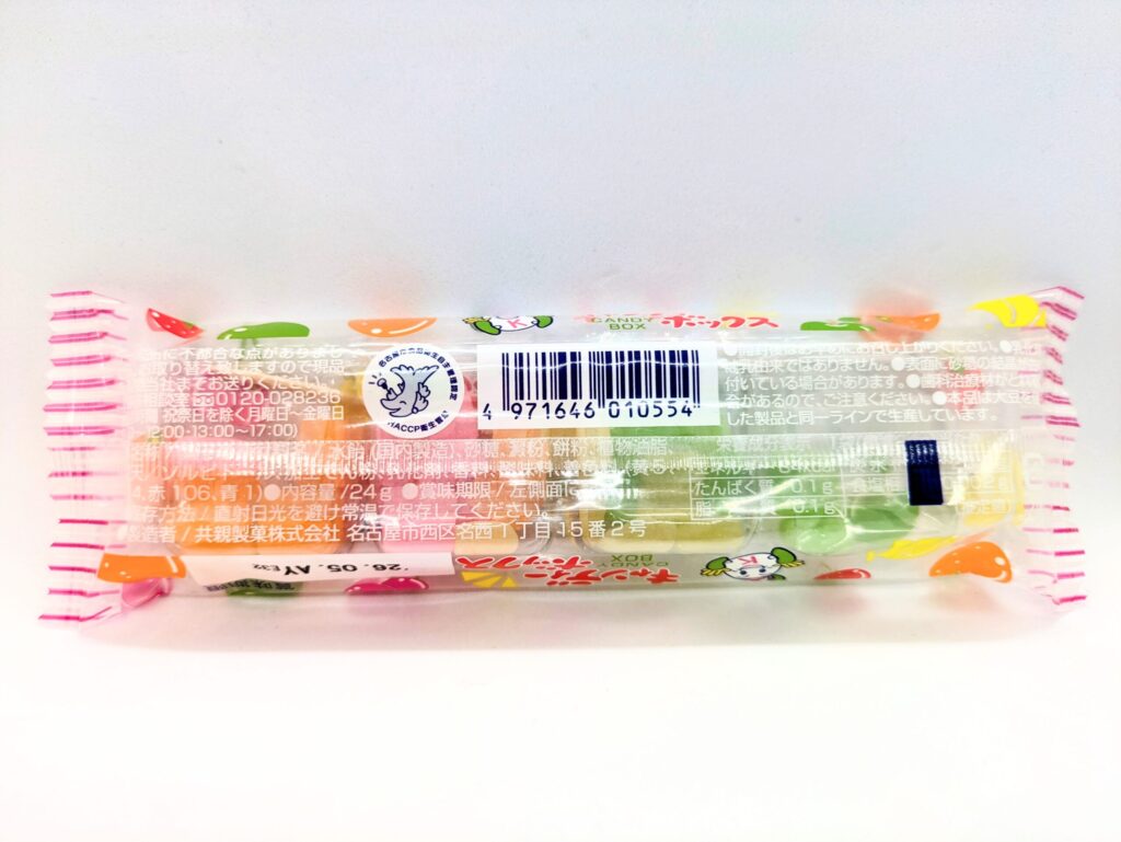 キャンディーボックスの裏面